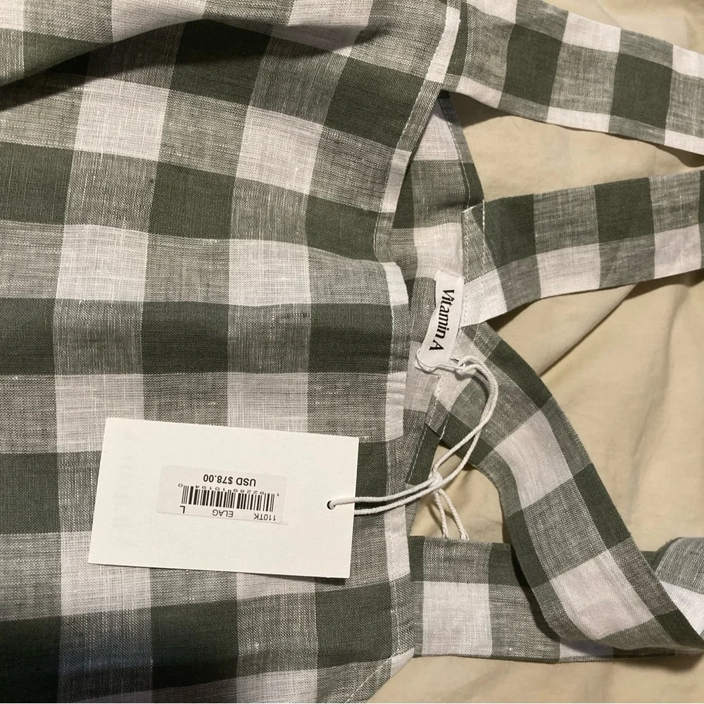 Vitamin A Tallows Crop & Short Green Checkered Set - Picture 5 of 7